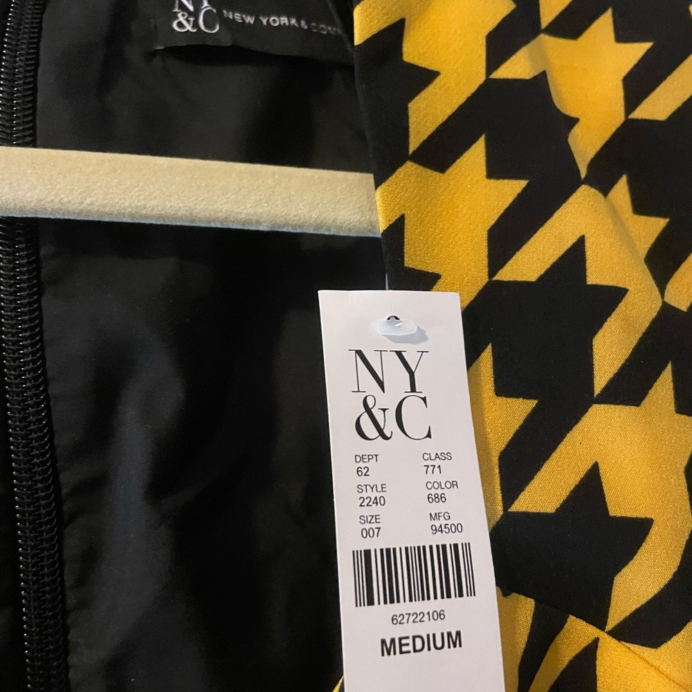 Mustard and black med dress